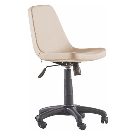 Otočná kancelářská židle na kolečkách comfy - krémová