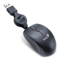 Genius Myš Micro Traveler V2, 1200DPI, optická, 3tl., drátová USB, černá, Micro