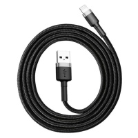 Kabel Baseus Cafule USB Lightning Cable 2.4A 0.5m (Gray+Black) (6953156274938)