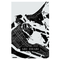 Mapa Abu Dhabi black, (26.7 x 40 cm)