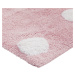 Lorena Canals koberce Přírodní koberec, ručně tkaný Polka Dots Pink-White Rozměry koberců: 120x1