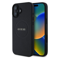 Guess PU Grained Classic Logo MagSafe Zadní Kryt pro iPhone 16 Plus Black