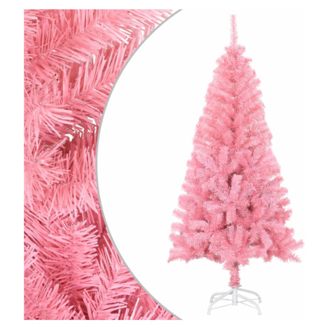 vidaXL Umělý vánoční stromek se stojanem růžový 120 cm PVC
