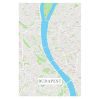 Mapa Budapest color, (26.7 x 40 cm)