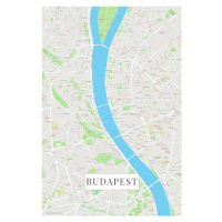 Mapa Budapest color, 26.7 × 40 cm