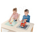 Dřevěný stůl obdélníkový na hraní Play Table Tender Leaf Toys s úložným prostorem s ptáčkem
