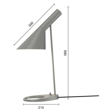 Louis Poulsen Designová stolní lampa Louis Poulsen AJ Mini šedá