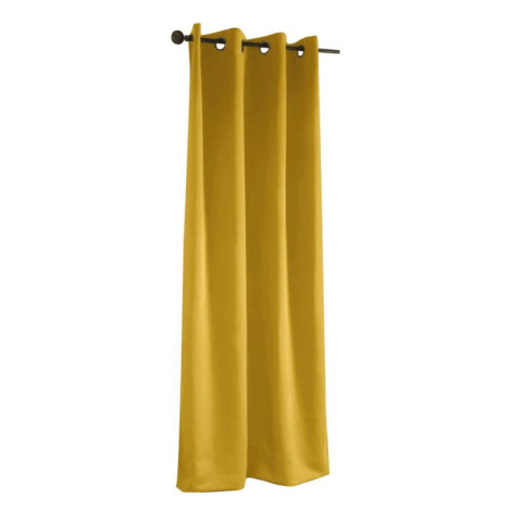 Mybesthome Sierra Blackout Zatemňovací závěs s kroužky, 135 × 250 cm, mustard/hořčicová, 1 ks