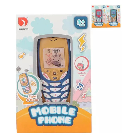 Telefon mobilní dětský retro tlačítkový na baterie 3 barvy Světlo Zvuk