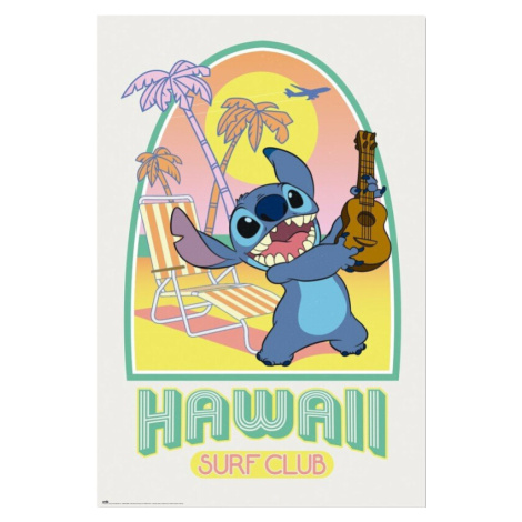 Plakát Stitch – Hawaii Club Surf Europosters