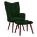 Relaxační křeslo se stoličkou tmavě zelené samet, 328064