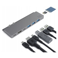 Adaptér 2x Usb-c na Apple 8v1 Hdmi 4K, 2x Usb C, 3x Usb 3.0, Sd, microSD