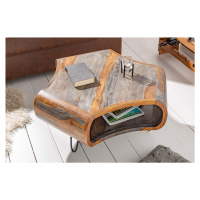 LuxD Designový konferenční stolek Lorelei, 70 cm, sheesham, šedý