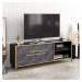 Kalune Design TV stolek POLKA 160 cm černý/zlatý