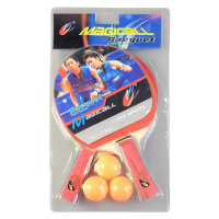 Pinpongový set pálka 2ks + míček 3ks na stolní tenis blister