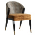 Estila Art deco luxusní hořčicová židle Brilon s černými masivními nohami 84cm
