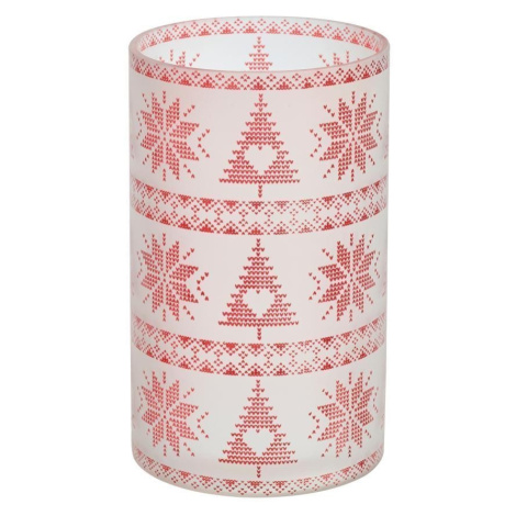 YANKEE CANDLE svícen Red Nordic Frosted Glass 201x119mm