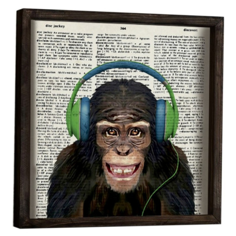 Wallity Nástěnný obraz Monkey 34x34 cm III
