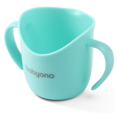 BABYONO Hrnek ergonomický s oušky 120 ml mint 6m+