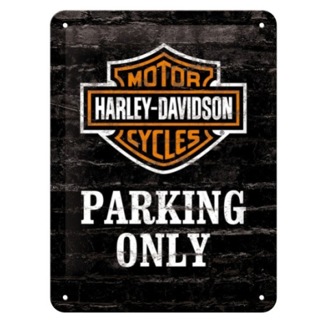 Plechová cedule Harley Davidson - Parking Only, 15 × 20 cm POSTERSHOP