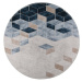 Bílo-modrý pratelný kulatý koberec ø 80 cm – Vitaus