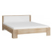 ArtCross Manželská postel VIKI 10 | s roštem Barva: Bílá / černý lesk