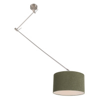 Závěsná lampa ocelová se stínidlem 35 cm zelená nastavitelná - Blitz I.