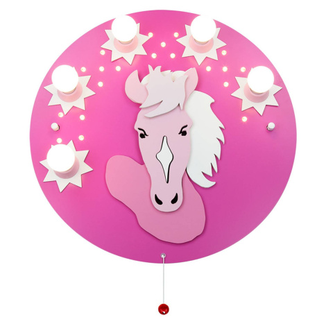 Elobra Stropní světlo Pony v růžové, 5 zdrojů