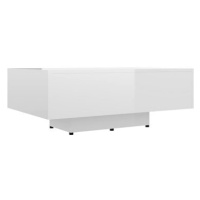 Konferenční stolek bílý vysoký lesk 85 × 55 × 31 cm dřevotříska