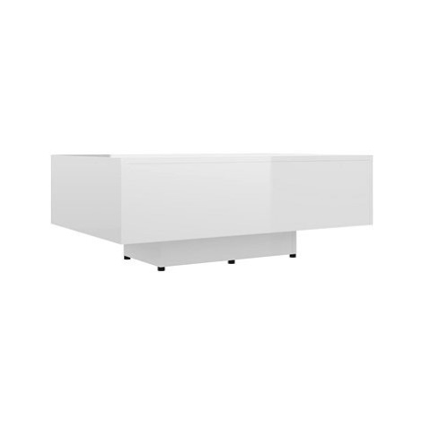 Konferenční stolek bílý vysoký lesk 85 × 55 × 31 cm dřevotříska SHUMEE