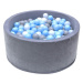 eliNeli Dětský suchý BAZÉNEK 90x40 s míčky 200 ks, šedý barva míčků: růžový