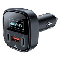 ACEFAST Ultimate Car Charger (2x USB-C + USB-A) 100W OLED Display Black