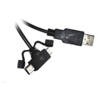 PREMIUMCORD Kabel USB 2.0 A - microUSB/miniUSB 5pin 2m (F/F)