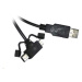 PREMIUMCORD Kabel USB 2.0 A - microUSB/miniUSB 5pin 2m (F/F)