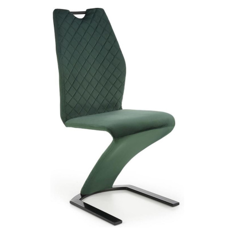 Židle K442 látka/kov tmavě zelená 46x61x102 BAUMAX