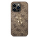 Guess hard silikonový obal iPhone 15 PRO 6.1" brown 4G Big Metal Logo