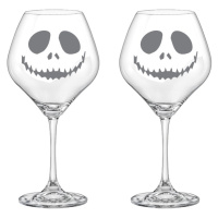 Dekorant Halloweenske sklenice na víno STRAŠIDLO 2KS