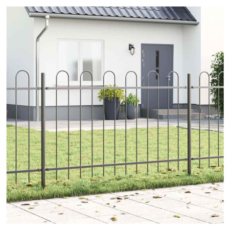 vidaXL Zahradní plot 5 pcs Šedá 8,5 x 1,2 m Práškově lakovaná ocel