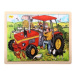 Bigjigs Toys Dřevěné puzzle traktor 24 dílků