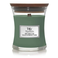 Vonná svíčka WoodWick Mint Leaves & Oak 85g