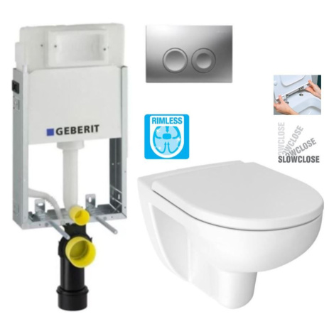 GEBERIT KOMBIFIXBasic vč. matného tlačítka DELTA 25 + WC JIKA LYRA PLUS RIMLESS + SEDÁTKO DURAPL