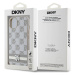 Zadní kryt DKNY PU Leather Checkered Pattern and Stripe pro Apple iPhone 13, béžová