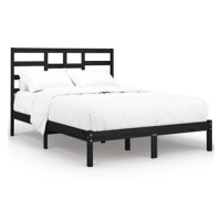 Rám postele černý masivní dřevo 160 × 200 cm, 3105809
