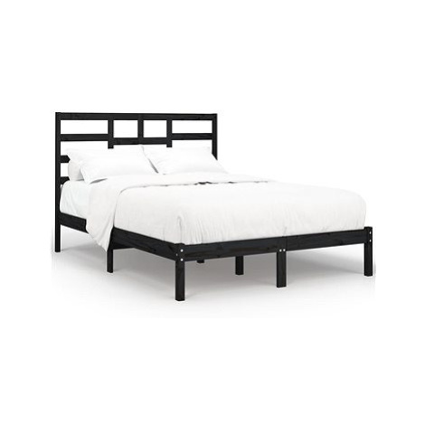 Rám postele černý masivní dřevo 160 × 200 cm, 3105809 SHUMEE