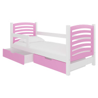 Dětská postel Camino Rám: Bílá, Čela a šuplíky: Růžová