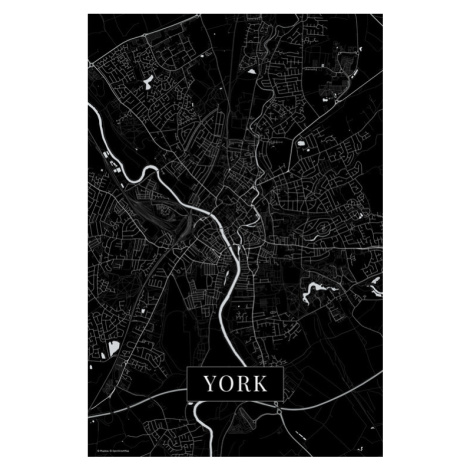 Mapa York black, 26.7 × 40 cm