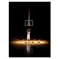 Fotografie Basketball player shooting free throw, D Miralle, (30 x 40 cm)