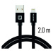 Datový kabel Swissten Textile USB Lightning 2 M, black