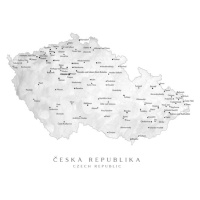 Mapa Map of the Czech Republic with provinces, Blursbyai, 40 × 26.7 cm