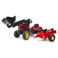 FALK Traktor šlapací 2030M Red Supercharger pedal charger s vlečkou